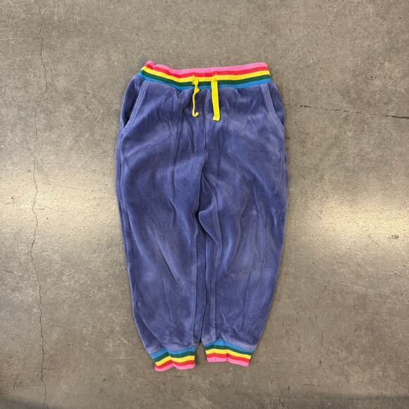 Mini Boden Colorful Purple Multicolor Velour Velvet Jogger Sweatpants 3Y - Picture 1 of 5